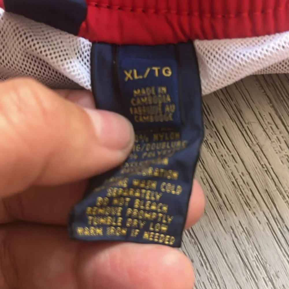 Polo Ralph Lauren swim trunks men sz XL shorts navy/red